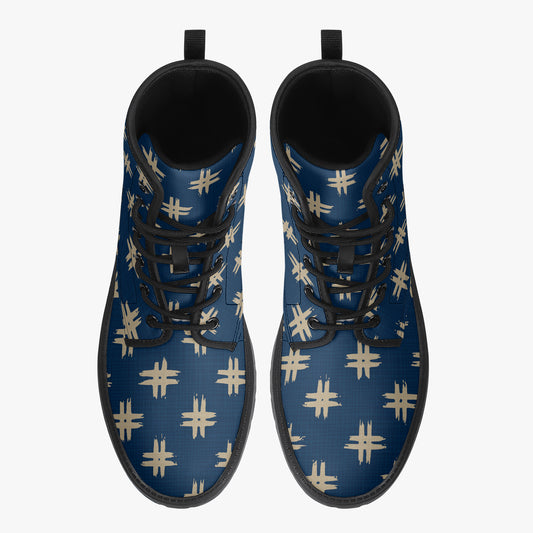 Japanese Wagara - Igeta Blue - PU Leather Boots