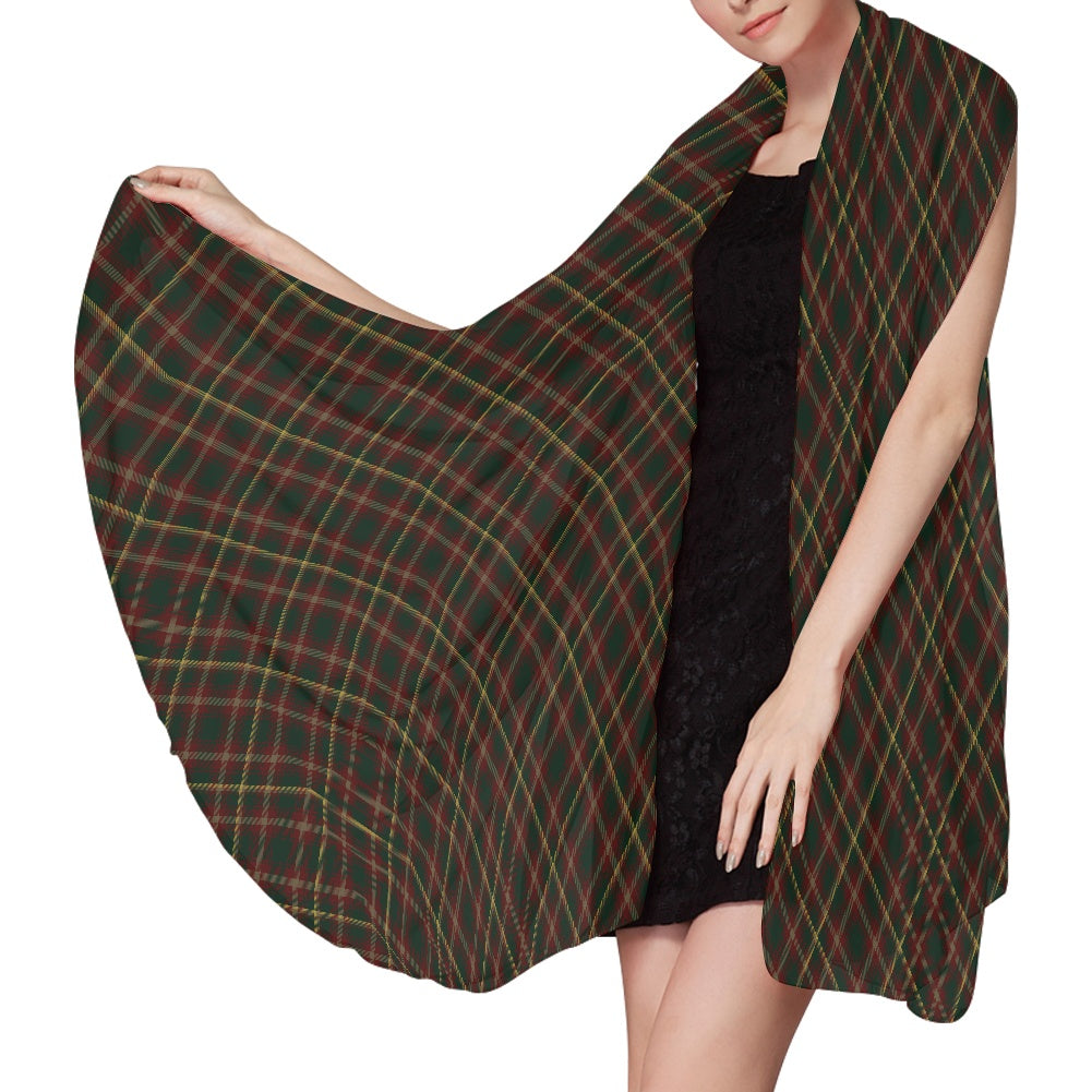 Canada - Maple Leaf Tartan Bias Chiffon Scarf