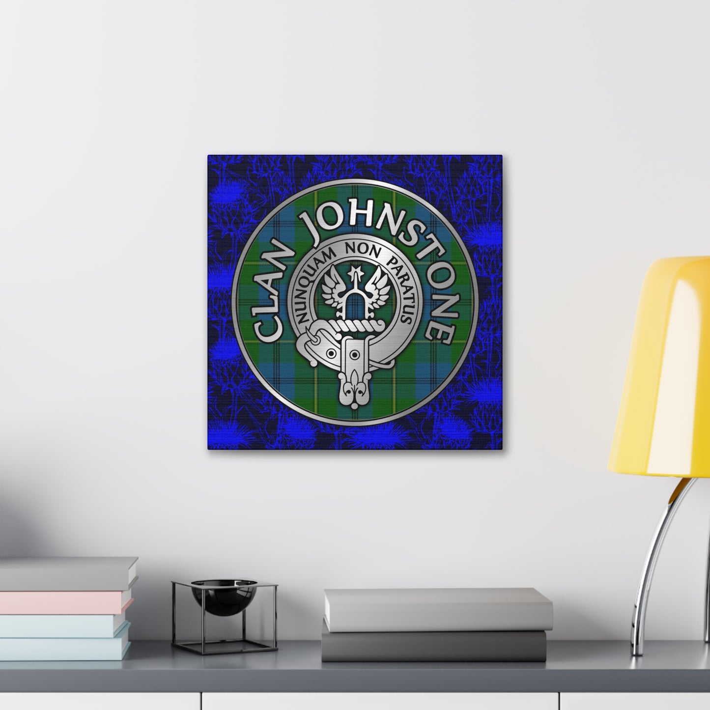 Clan Johnstone Crest & Tartan Canvas Gallery Wraps