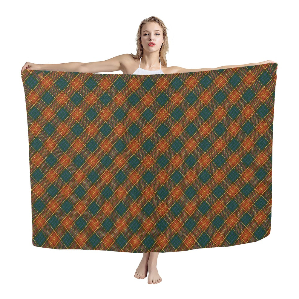 Irish County Roscommon Tartan Bias Chiffon Scarf