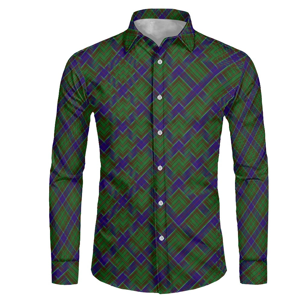 Clan Adams Tartan Bias Men's long-sleeved shirt