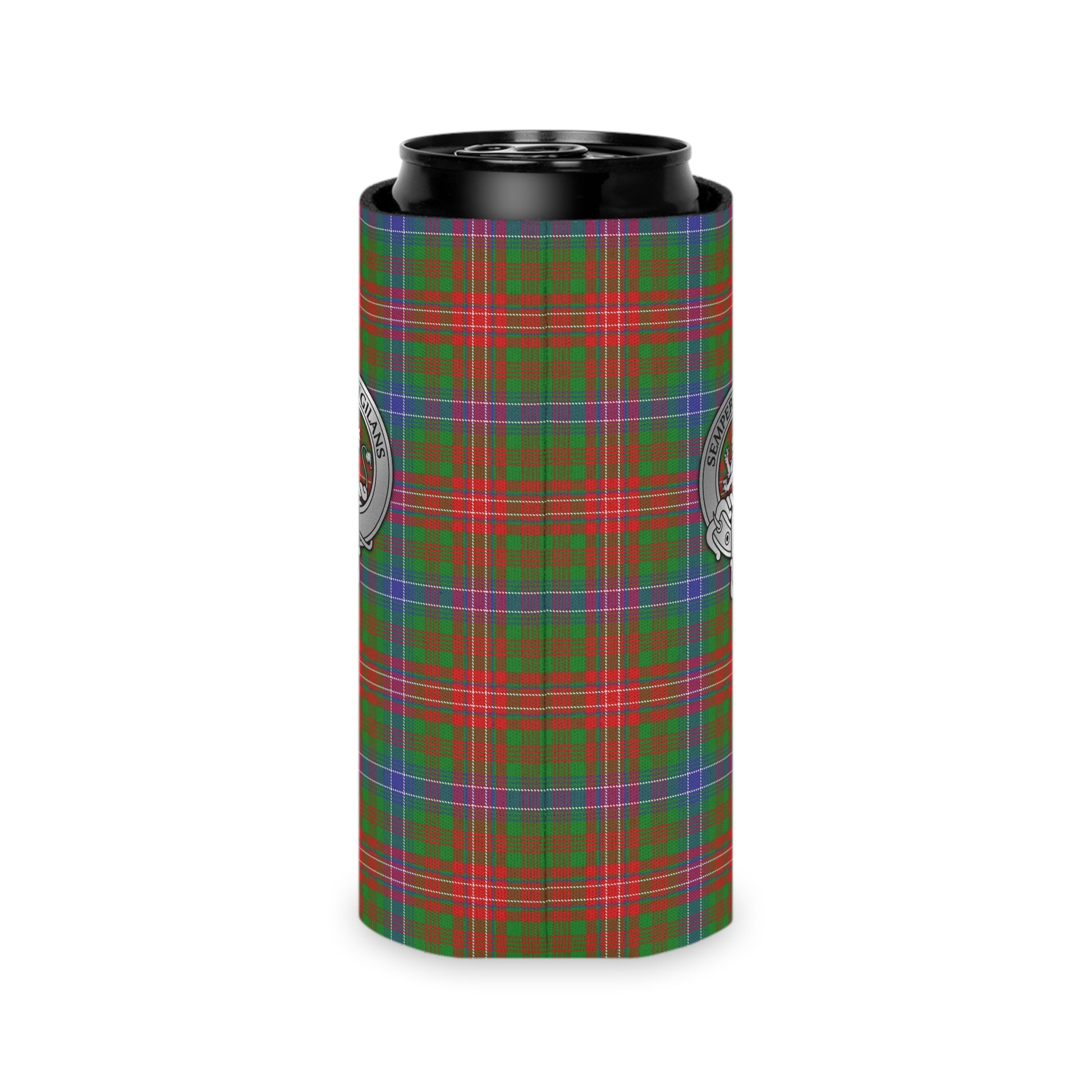 Clan Wilson Crest & Tartan Can Cooler