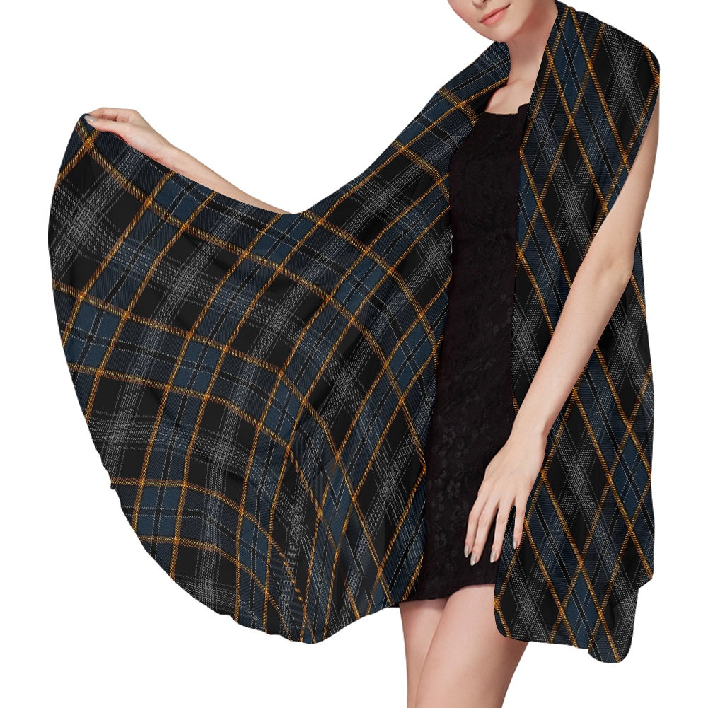 North Sea Oil Tartan Bias Chiffon Scarf