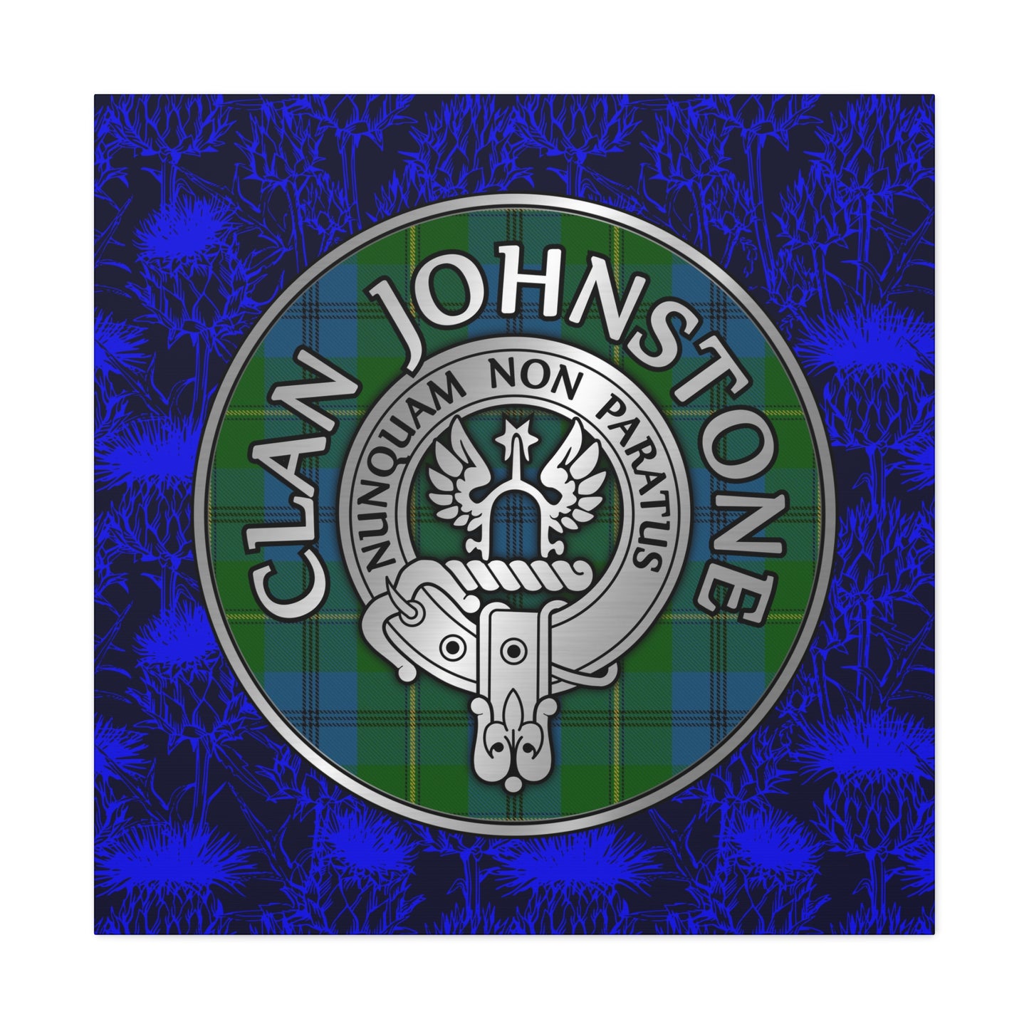 Clan Johnstone Crest & Tartan Canvas Gallery Wraps