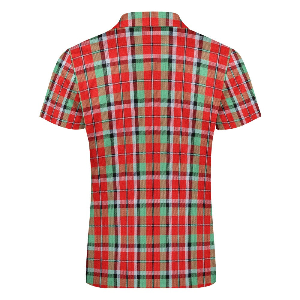 Clan Graham Red Tartan Short sleeve polo shirt