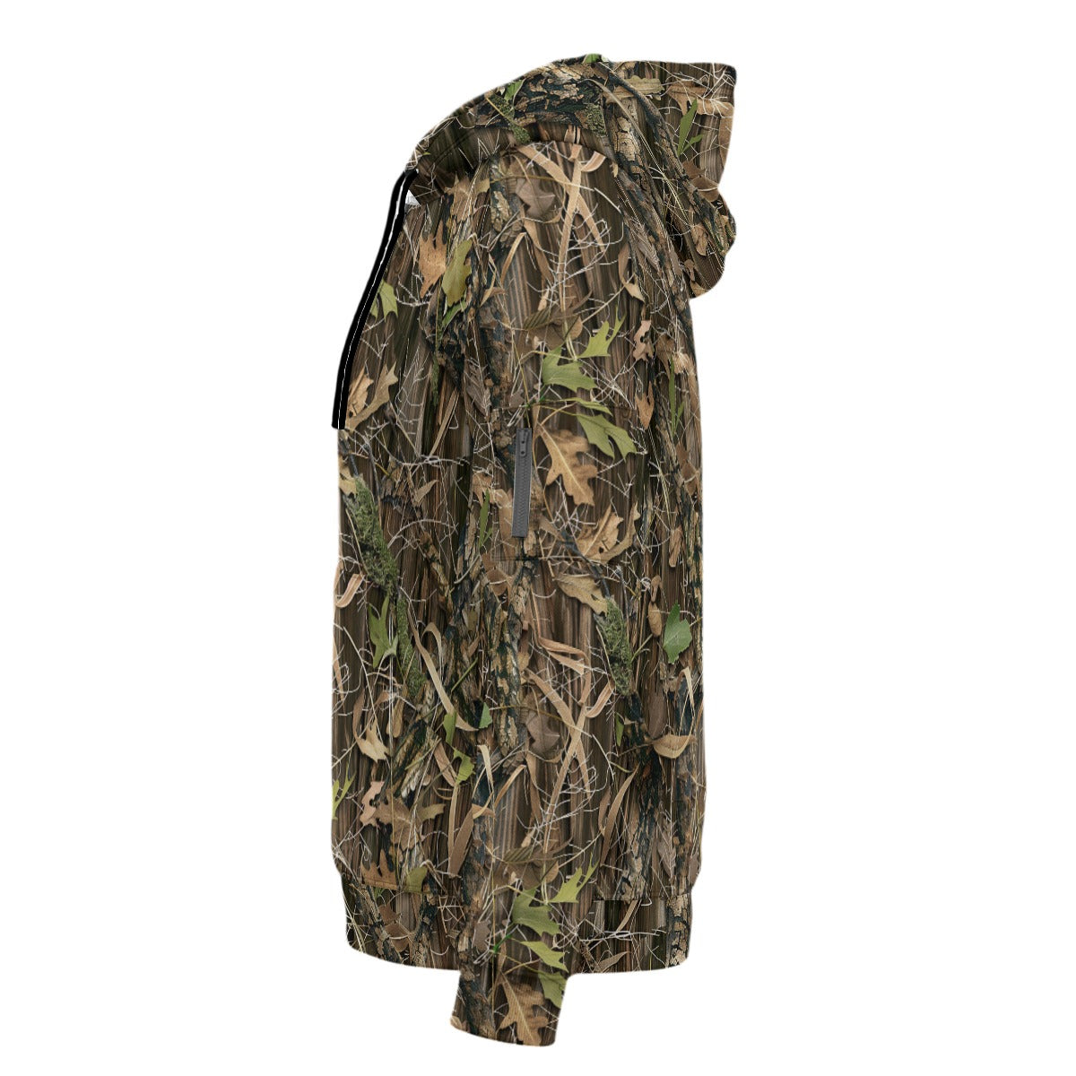 Bark & Leaf Scatter Hunting Camouflage | Hunting Camo Men’s Fleece Half-Zip Hoodie With Arm Pockets