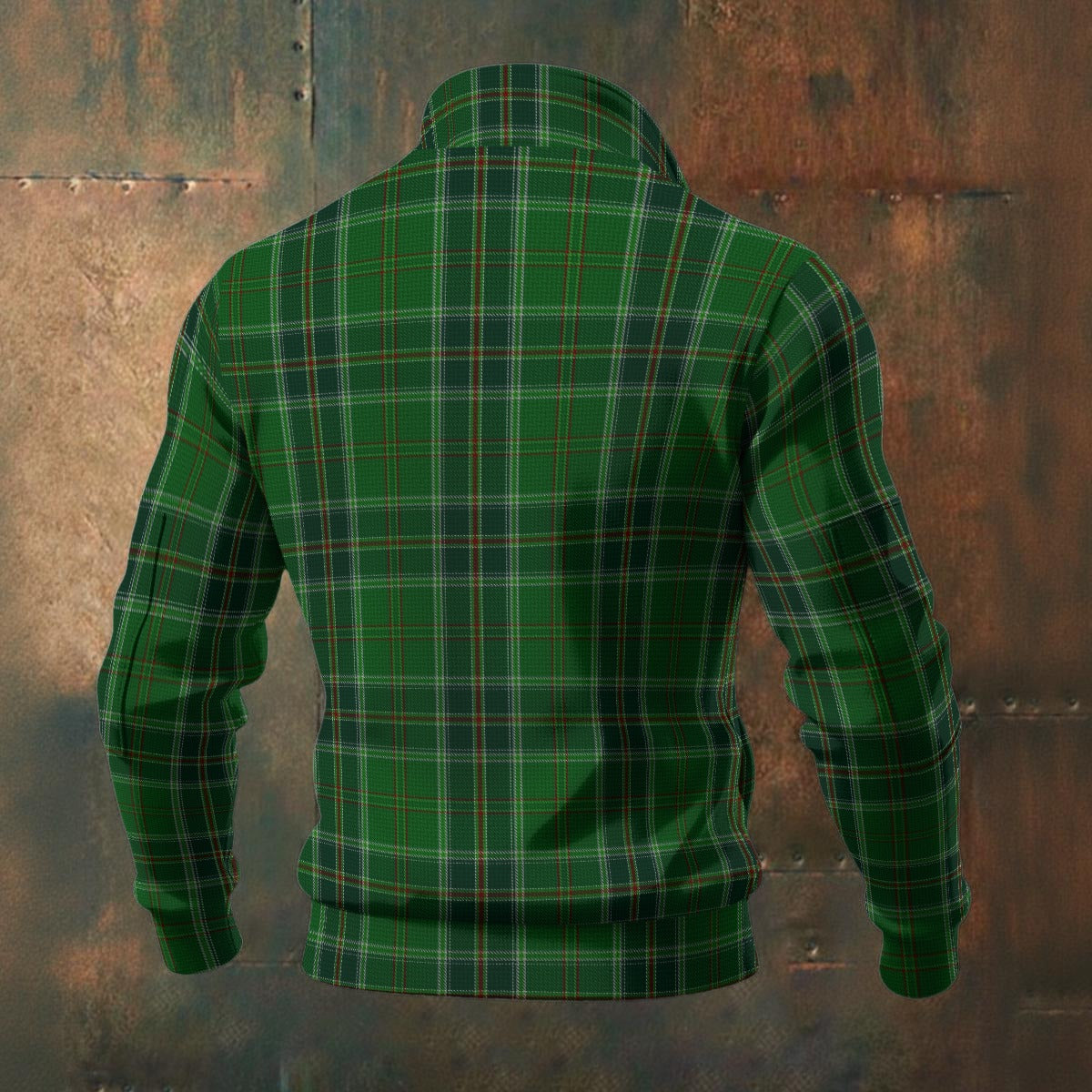 All Ireland Green Tartan | Men's Thick Knit Fleece Jacket