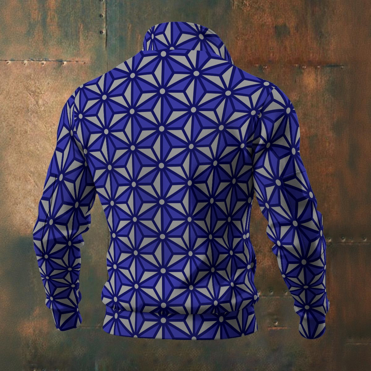 Japanese - Wagara - Asanoha - Men's Thick Knit Fleece Jacket