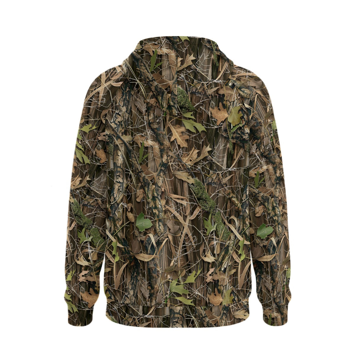 Bark & Leaf Scatter Hunting Camouflage | Hunting Camo Men’s Fleece Half-Zip Hoodie With Arm Pockets