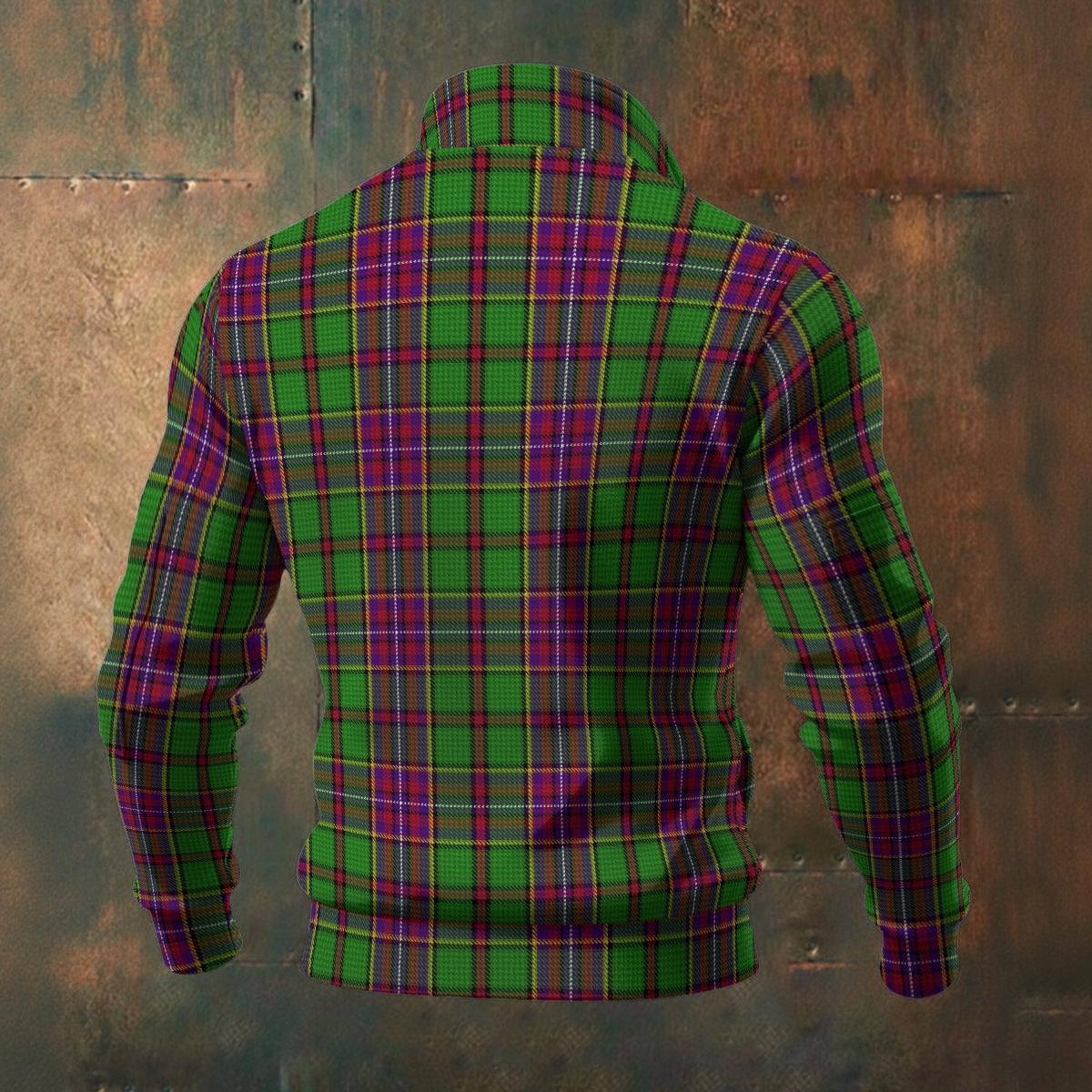 English - Derbyshire Tartan | Men's Thick Knit Fleece Jacket