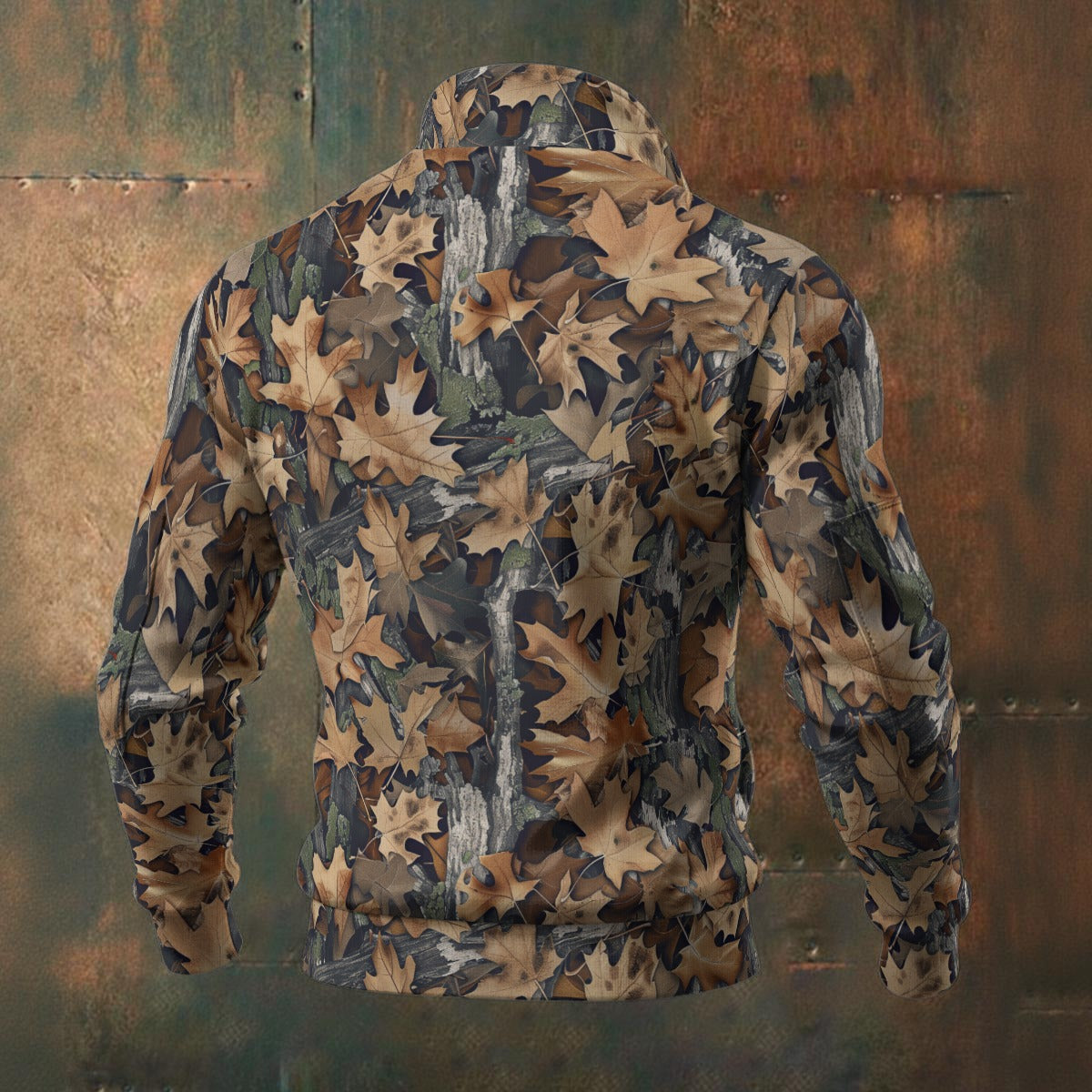 Dry Leaf Hunting Camouflage | Camo Jacket | Men's Thick Knit Fleece Jacket