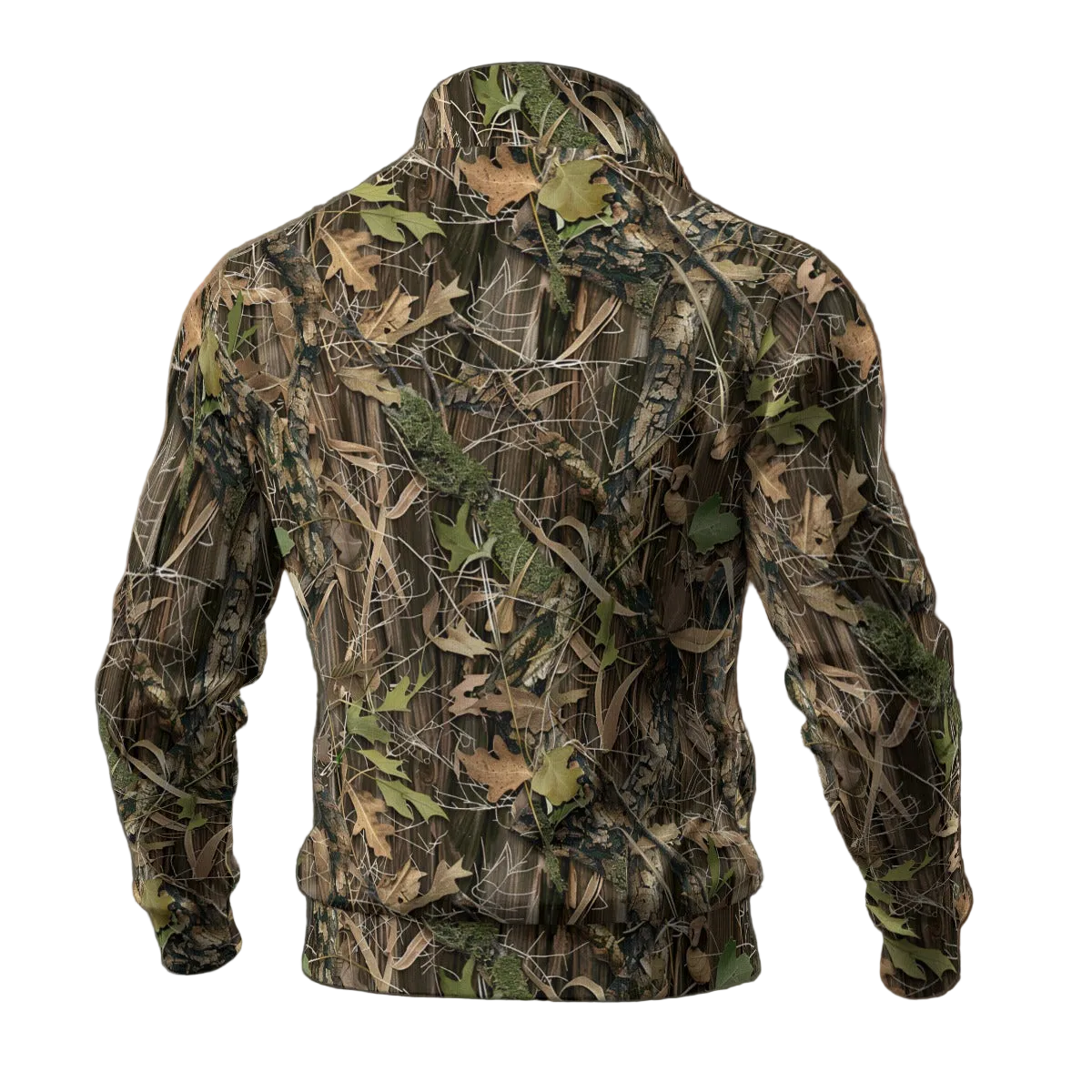 Bark & Leaf Scatter Camouflage | Hunting Camo | Men's Thick Knit Fleece Jacket