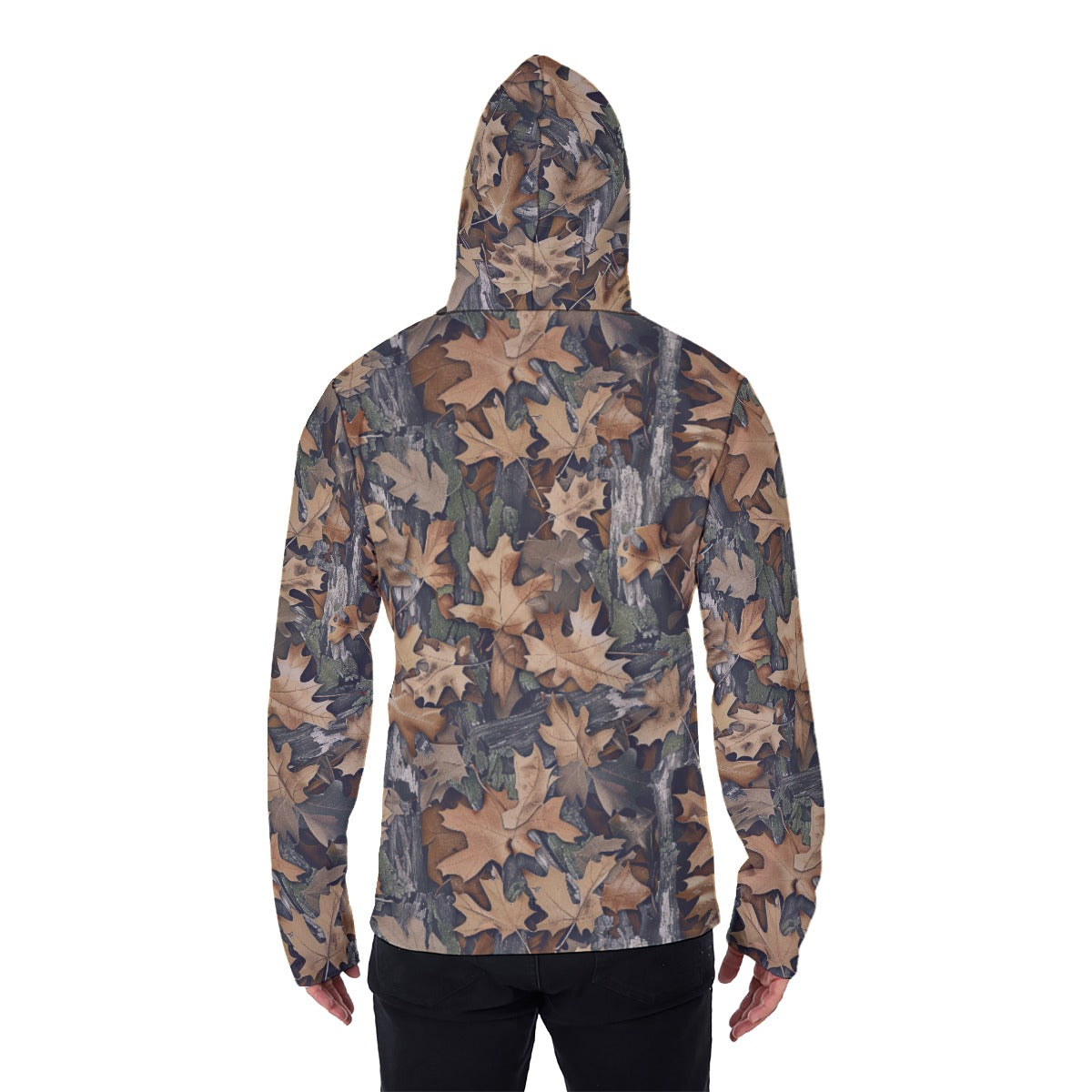 Dry Leaves Hunting Camouflage | Hunting Camo | Men's Heavy Fleece Hoodie With Mask