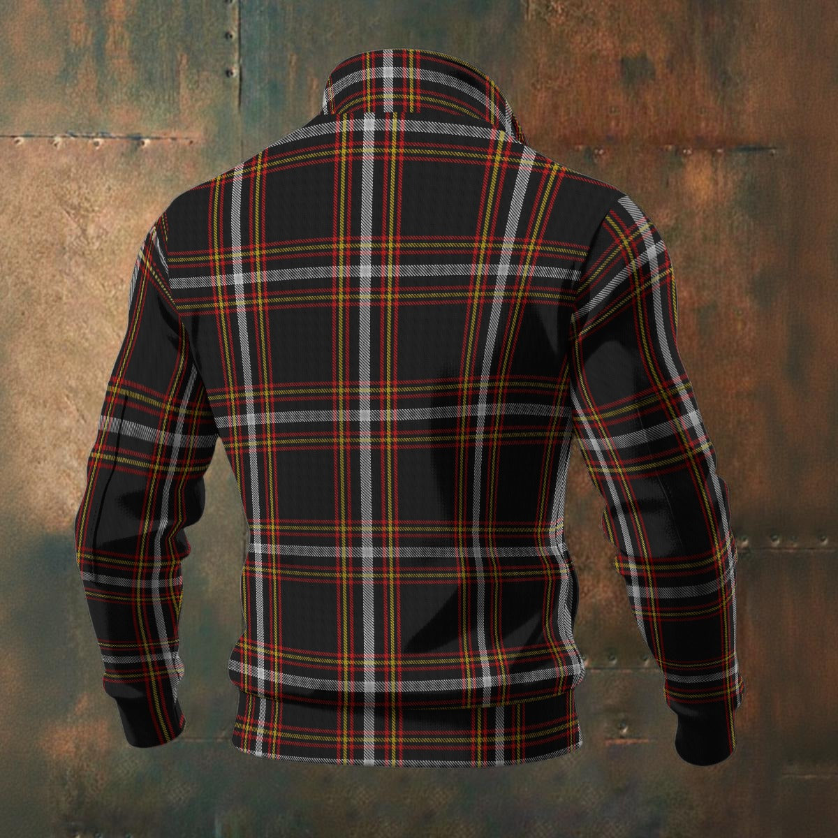 English - Black Country Tartan | Men's Thick Knit Fleece Jacket