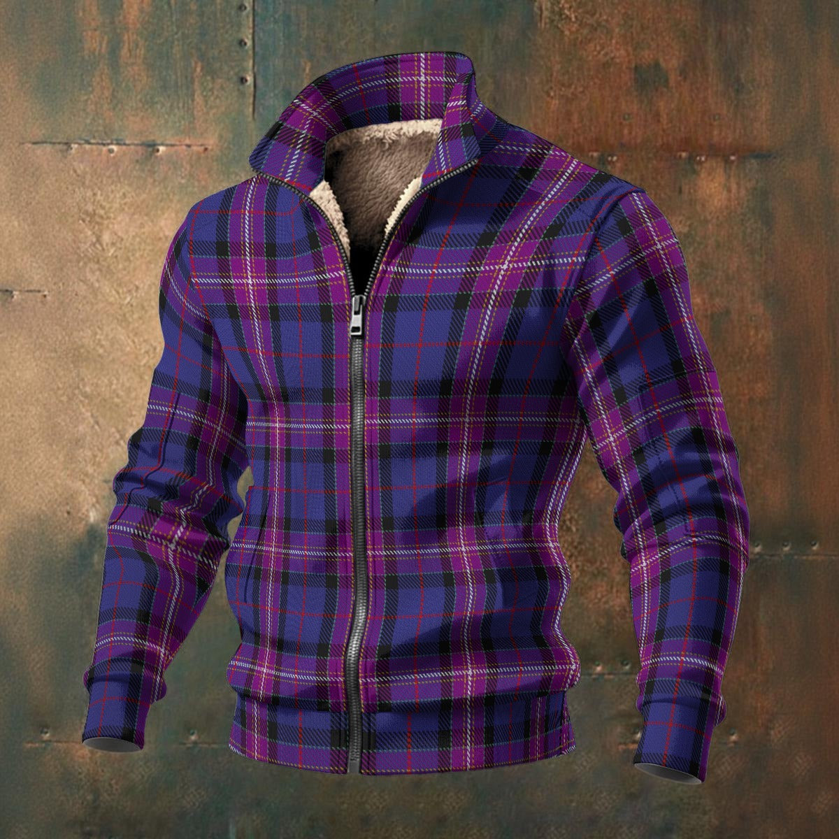 Freemasons Universal Tartan | Men's Thick Knit Fleece Jacket