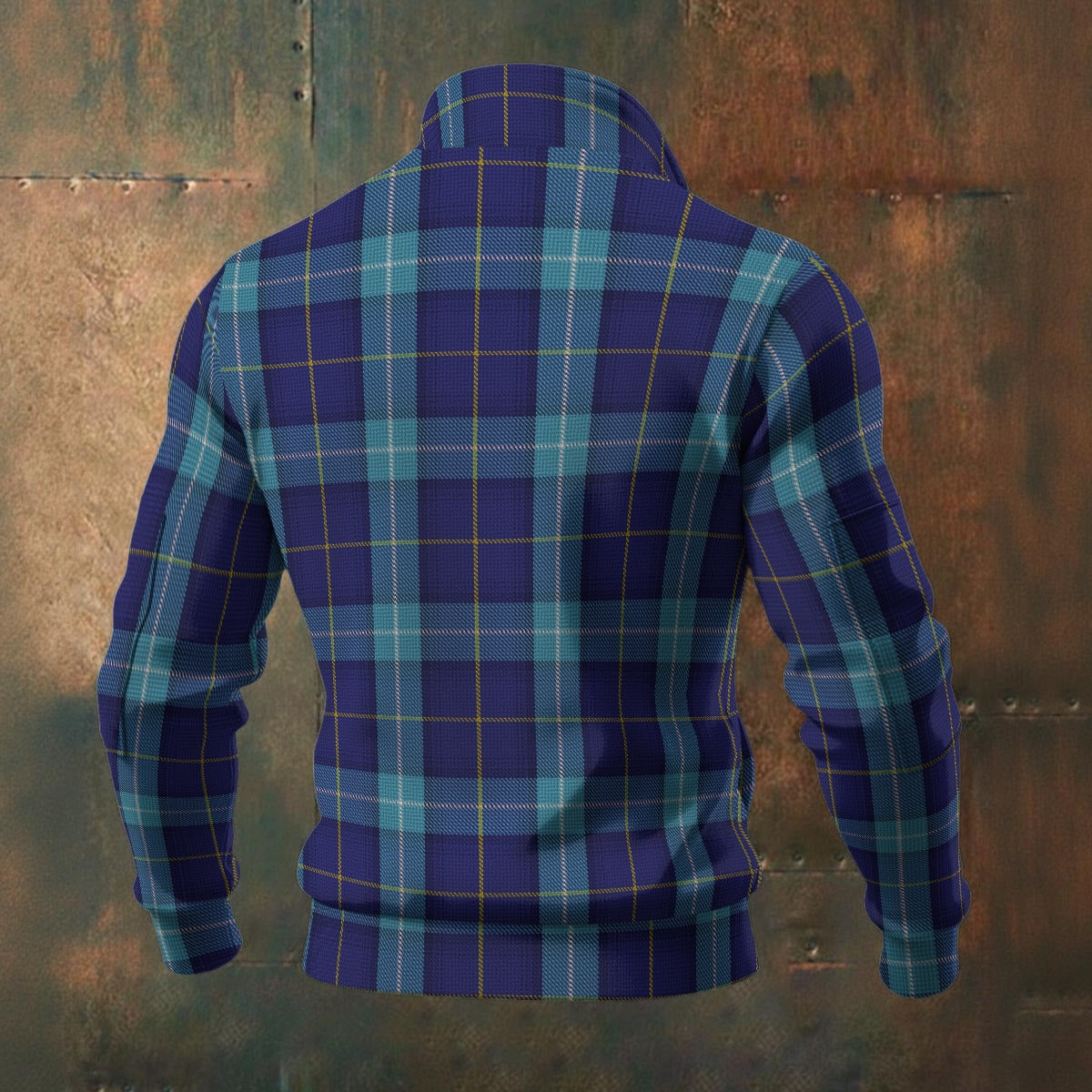 Blue Knights Tartan | Men's Thick Knit Fleece Jacket