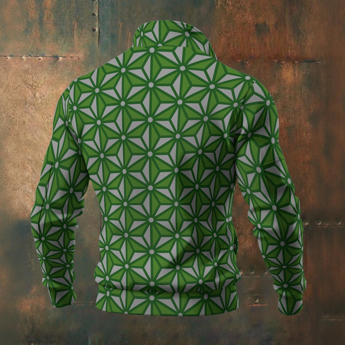 Japanese - Wagara - Asanoha - Men's Thick Knit Fleece Jacket