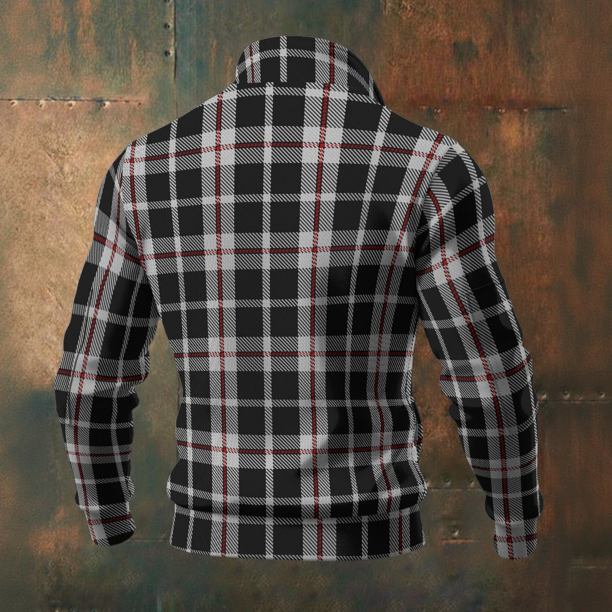 Cornish - St Piran's Flag Tartan | Men's Thick Knit Fleece Jacket