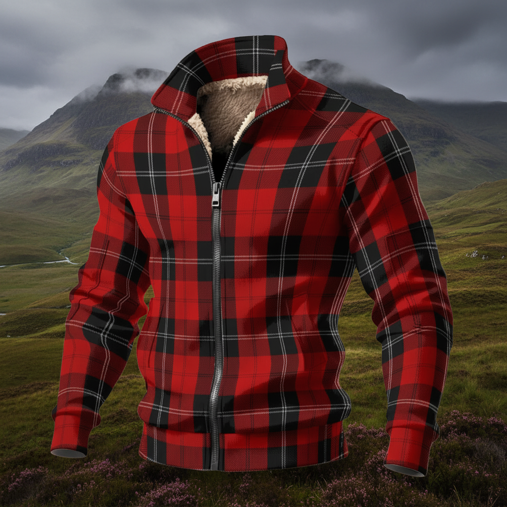 Clan Ramsay Tartan | Men's Thick Knit Fleece Jacket
