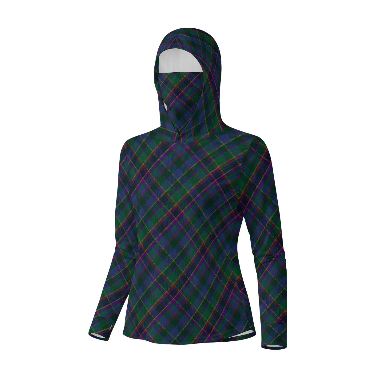 Fourth Fold Tartan | Women’s Hooded Face-Cover Sun Protection Tshirt