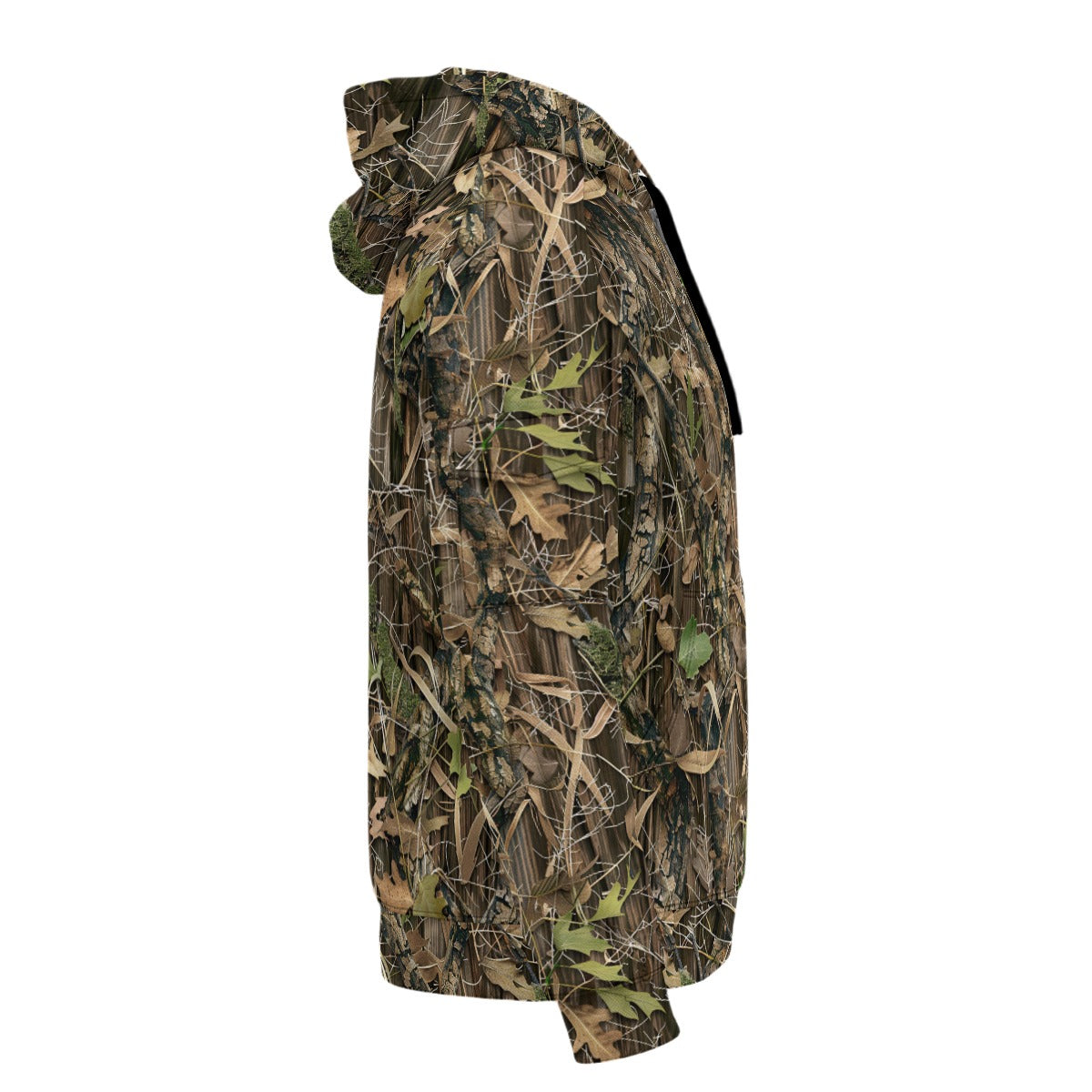 Bark & Leaf Scatter Hunting Camouflage | Hunting Camo Men’s Fleece Half-Zip Hoodie With Arm Pockets