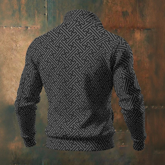 Japanese - Wagara - Sayagata - Men's Thick Knit Fleece Jacket