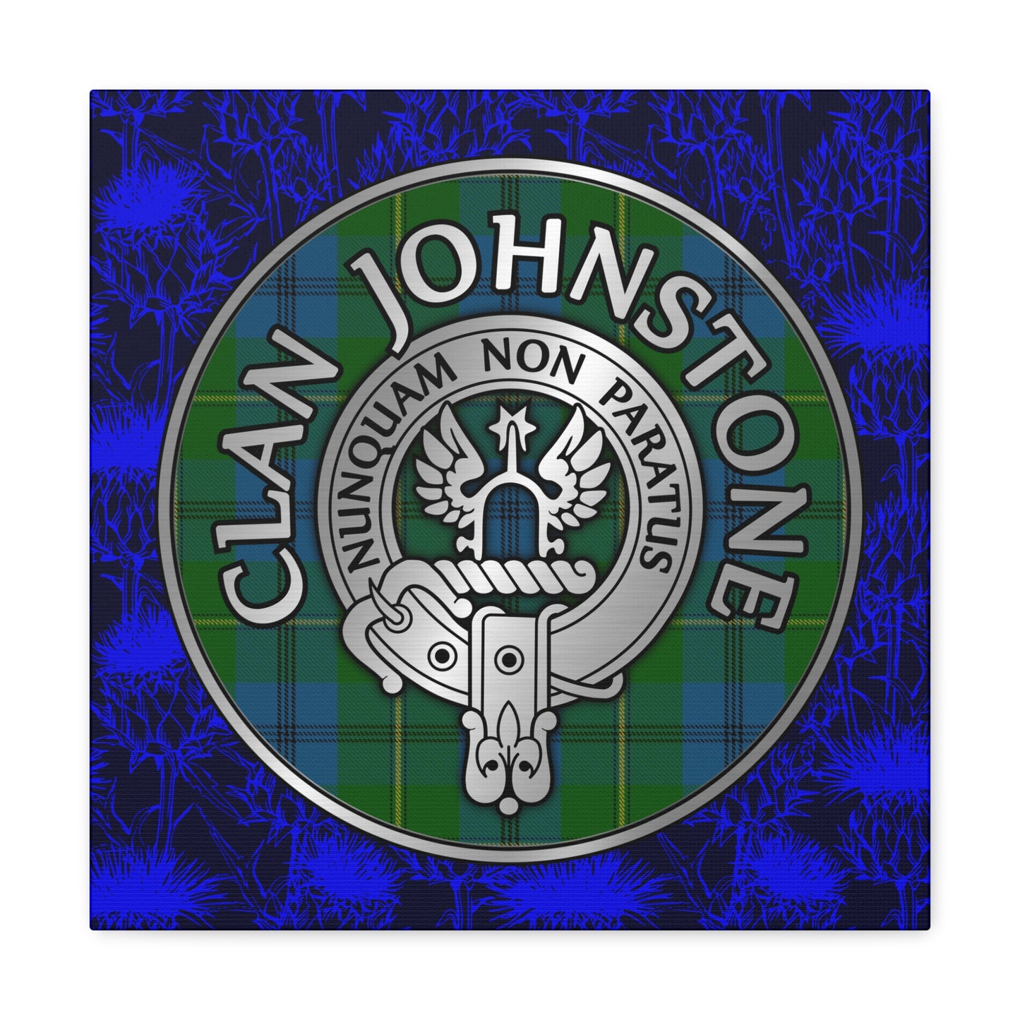 Clan Johnstone Crest & Tartan Canvas Gallery Wraps