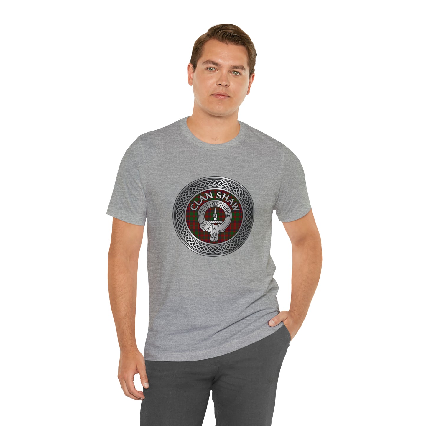 Clan Shaw Crest & Tartan Knot | Unisex T-Shirt