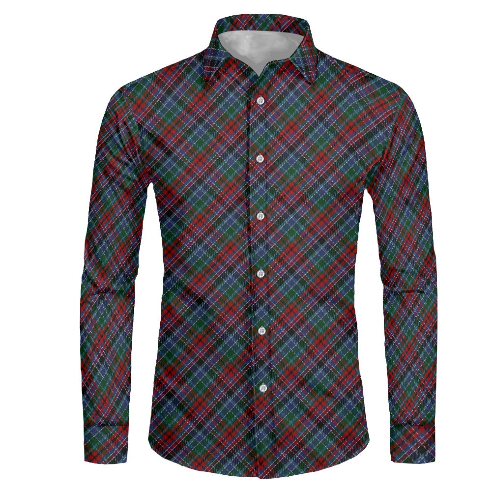 Clan Gordon Red Tartan Men's long-sleeved shirt