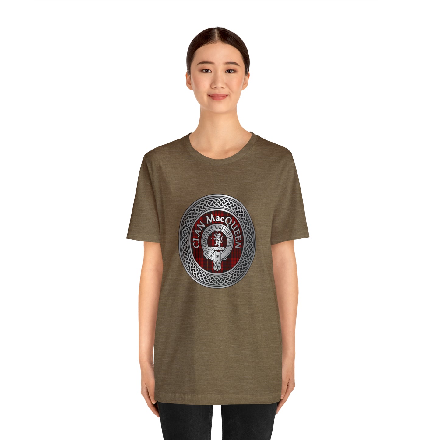 Clan MacQueen Crest & Tartan Knot | Unisex T-Shirt