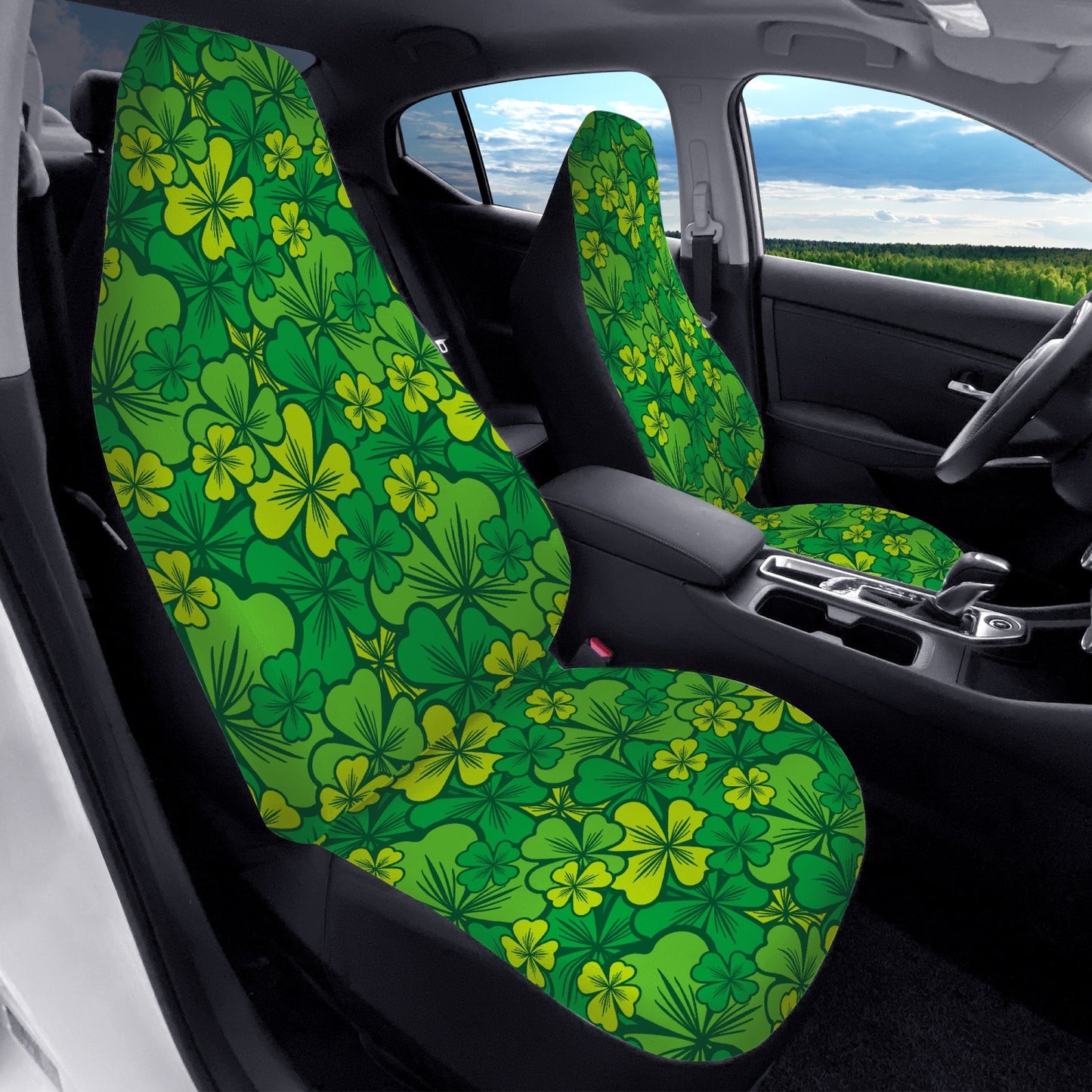 Irish Shamrock Car Seat Covers - 2Pcs