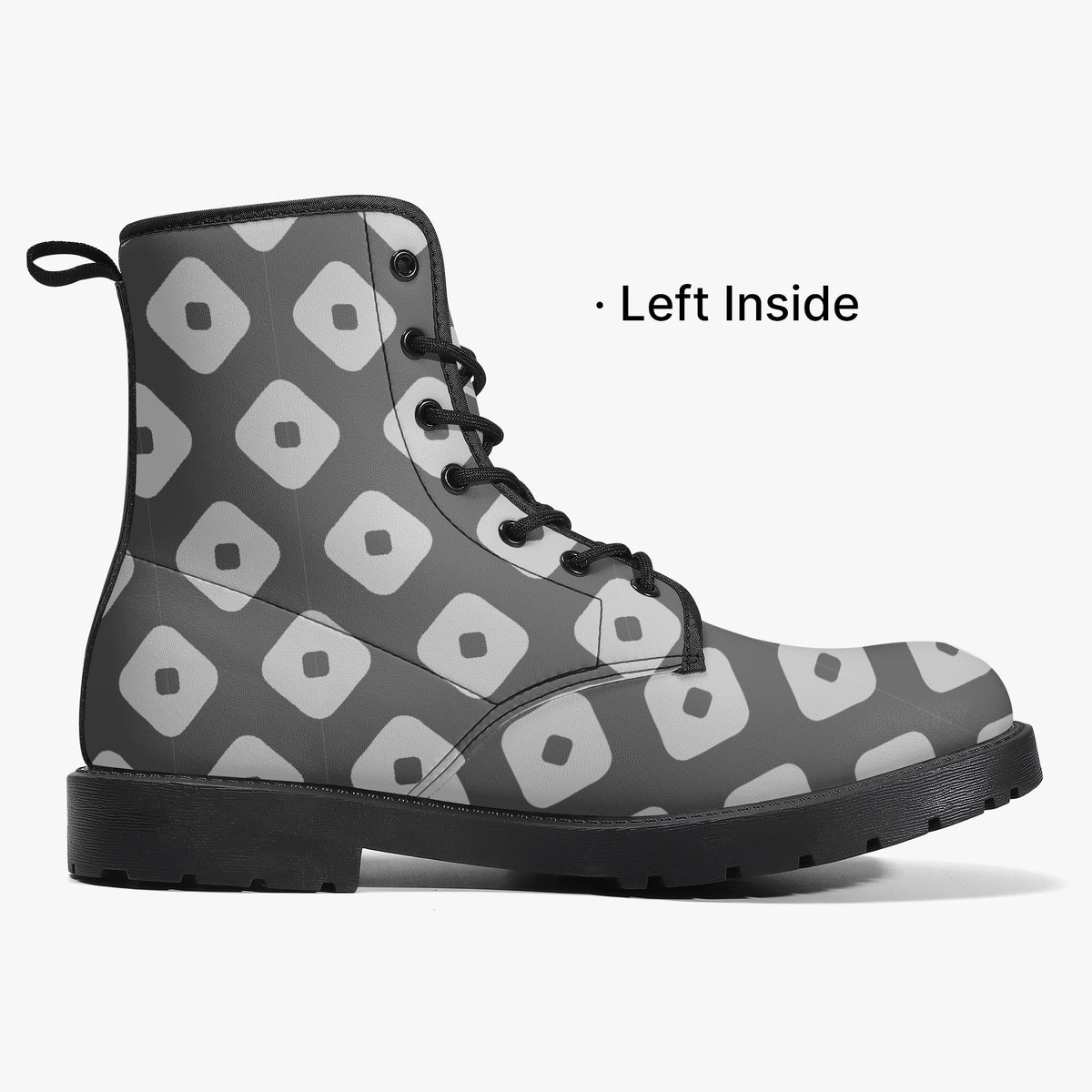 Japanese Wagara - Kanoko Black - PU Leather Boots