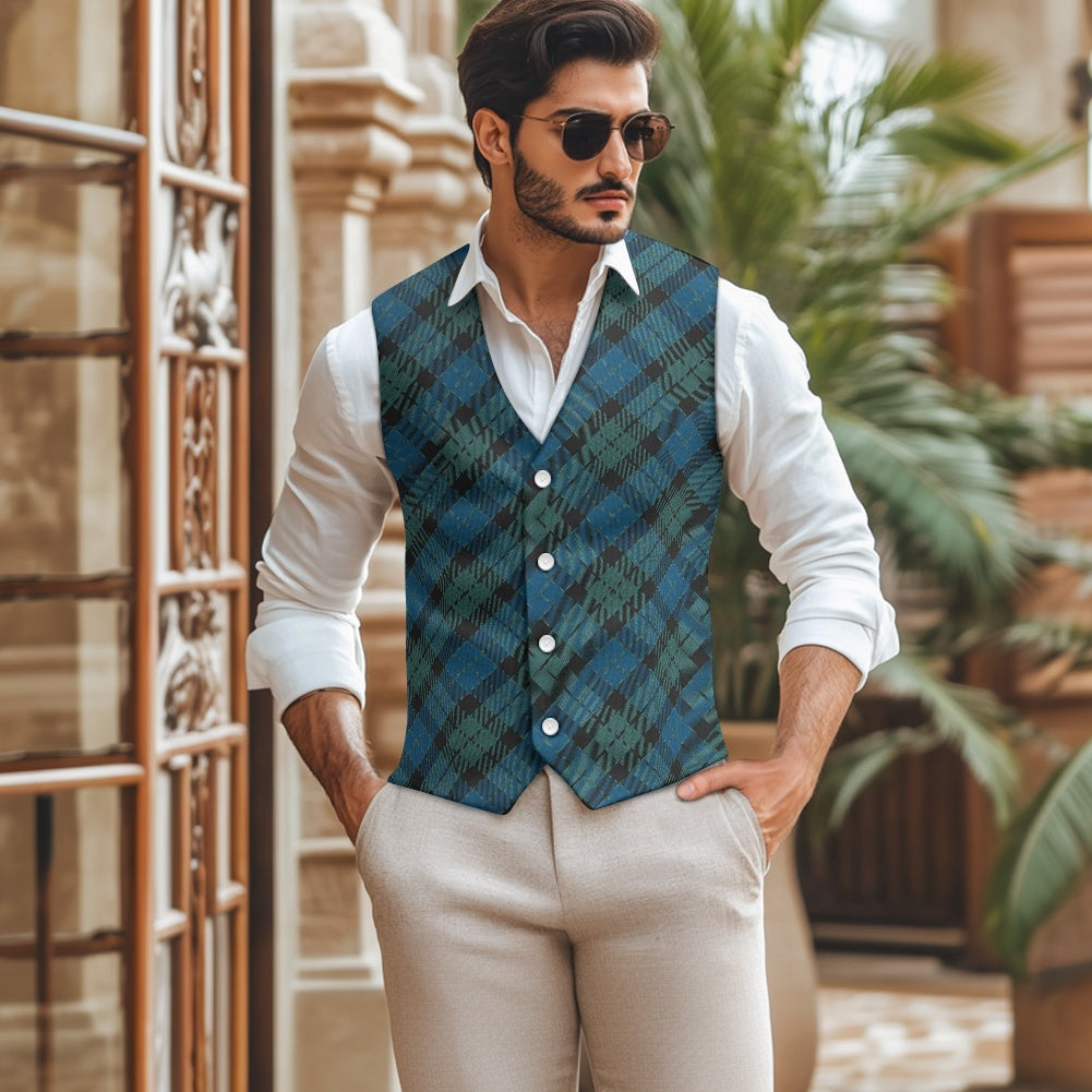 Clan MacKay Ancient Tartan Bias Suit vest jacket