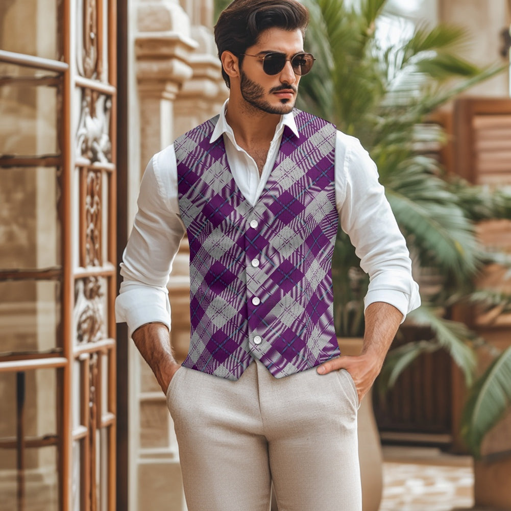 Clan Cunningham Dress Purple Tartan Suit vest jacket