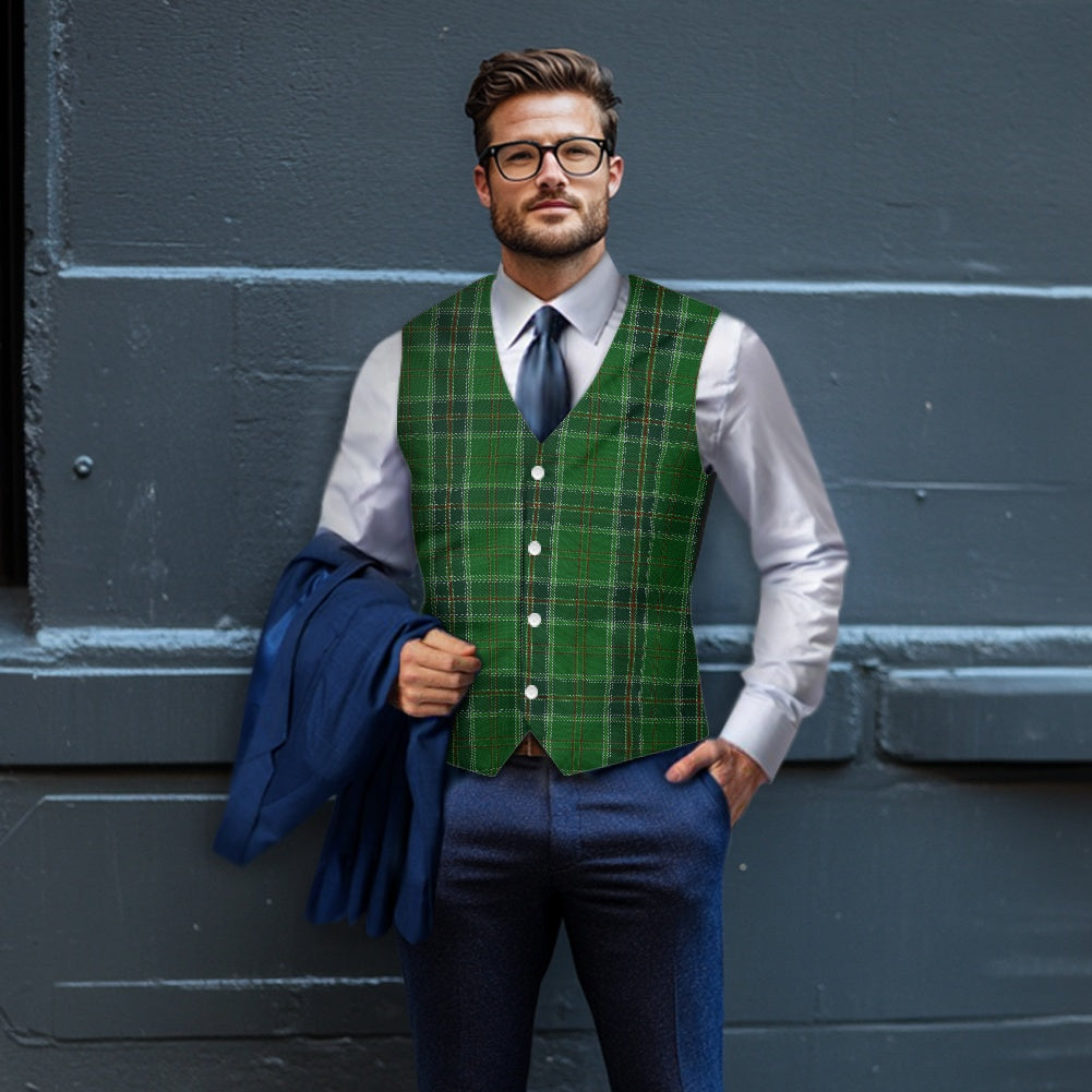 All Ireland Green Tartan Waistcoat