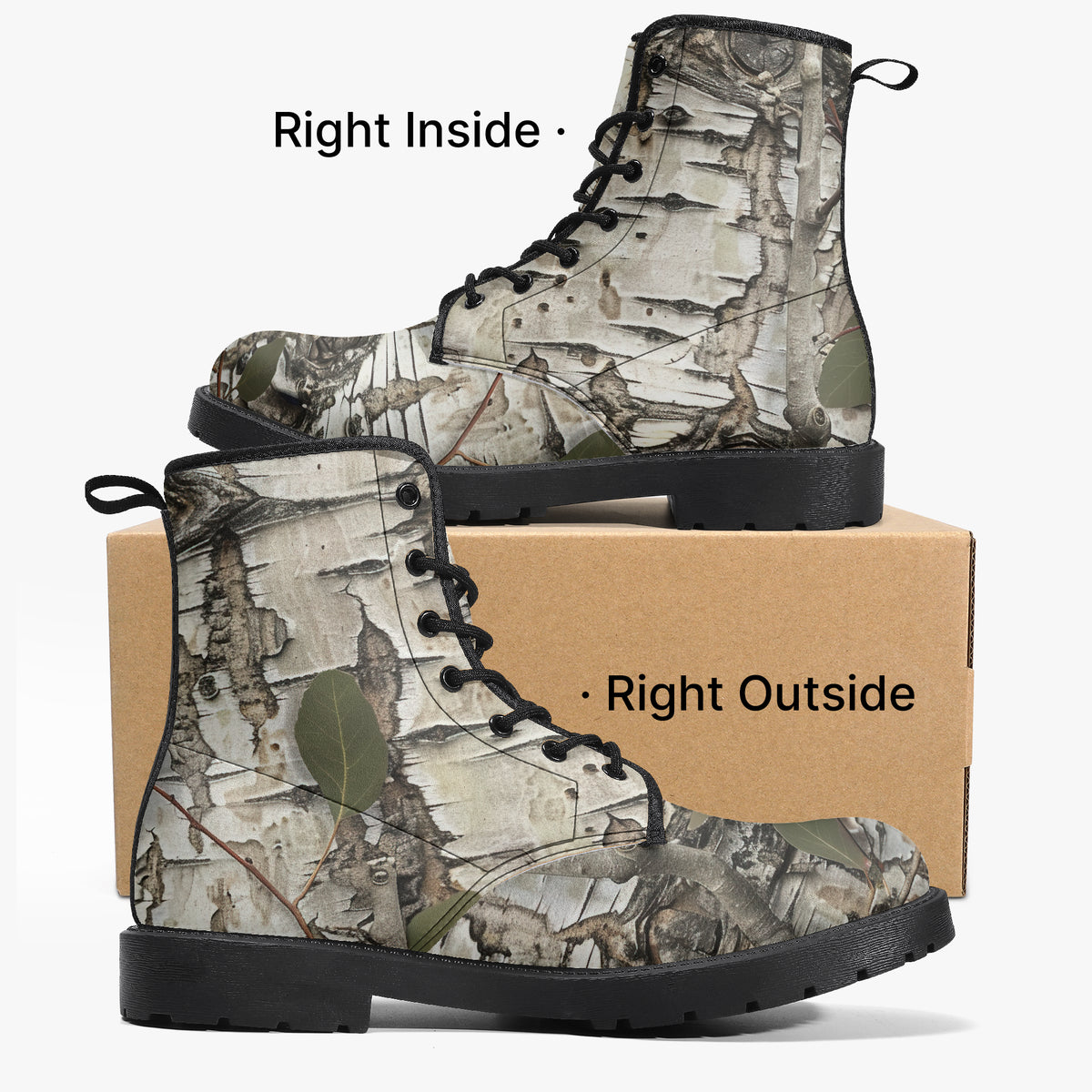 Aspen Bark - Hunting Camouflage - PU Leather Boots