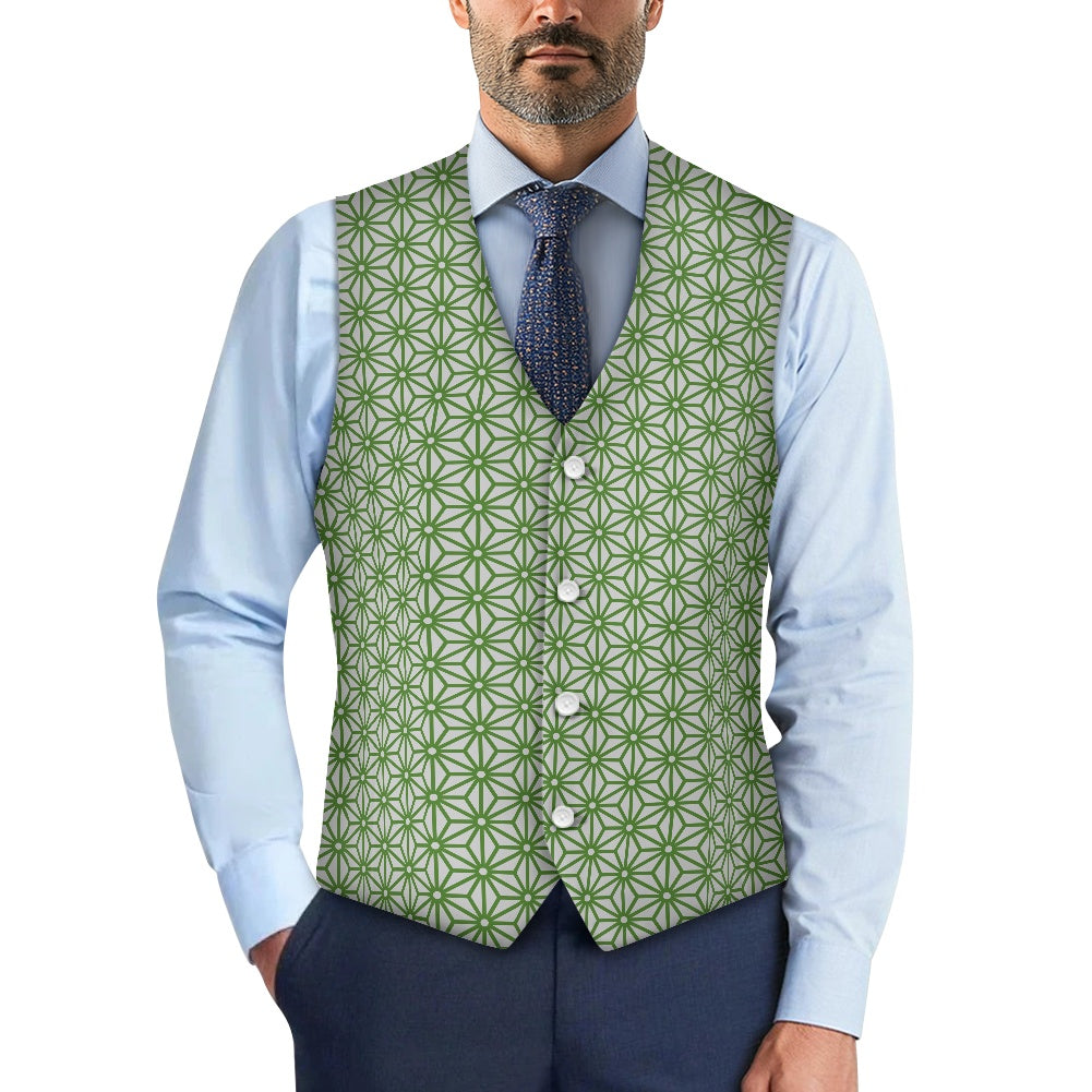 Wagara - Asanoha Green Suit vest jacket