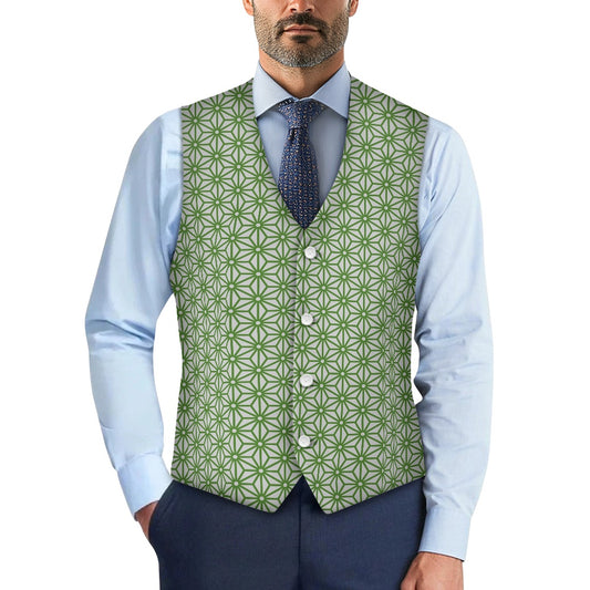 Wagara - Asanoha Green Suit vest jacket