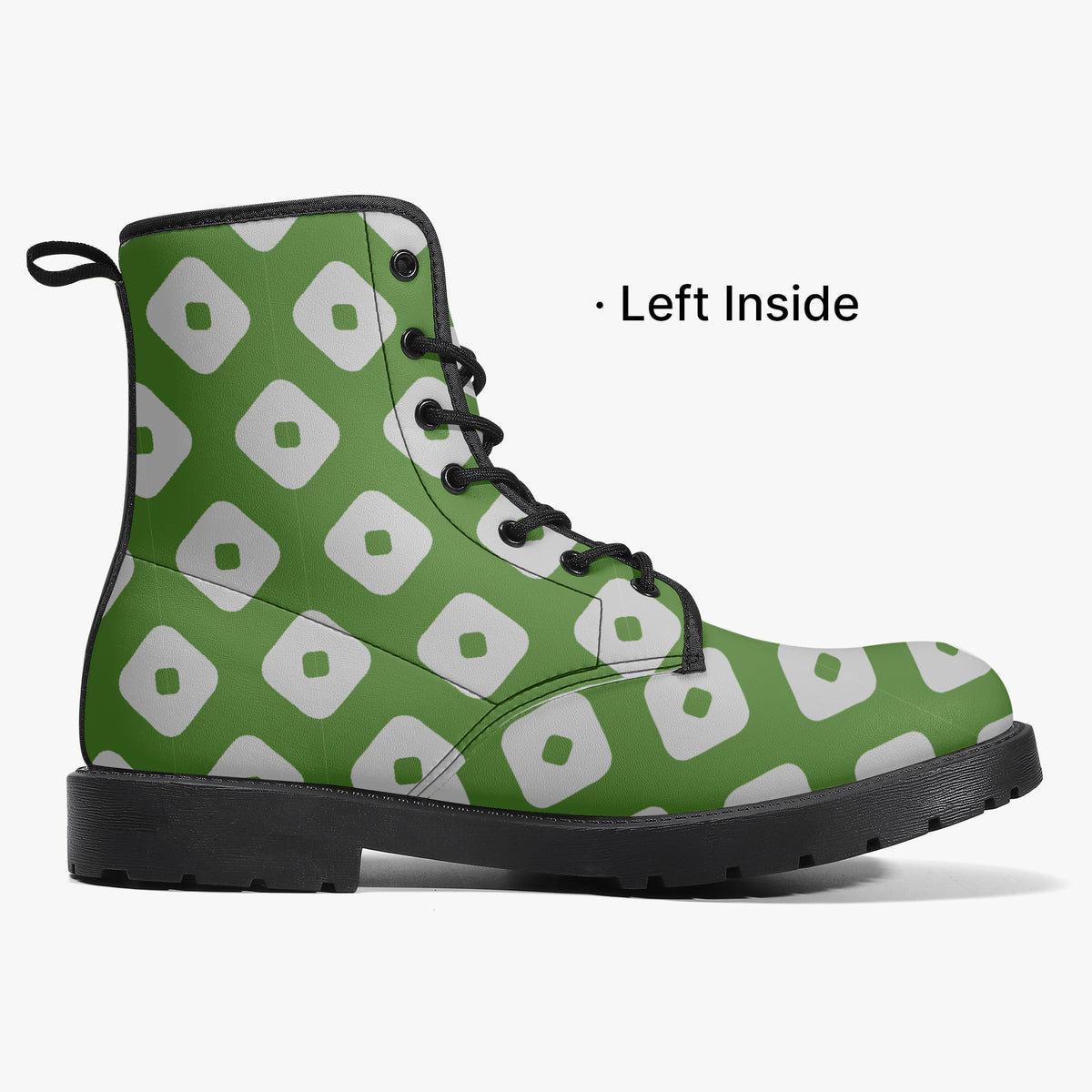 Japanese Wagara - Kanoko Green - PU Leather Boots