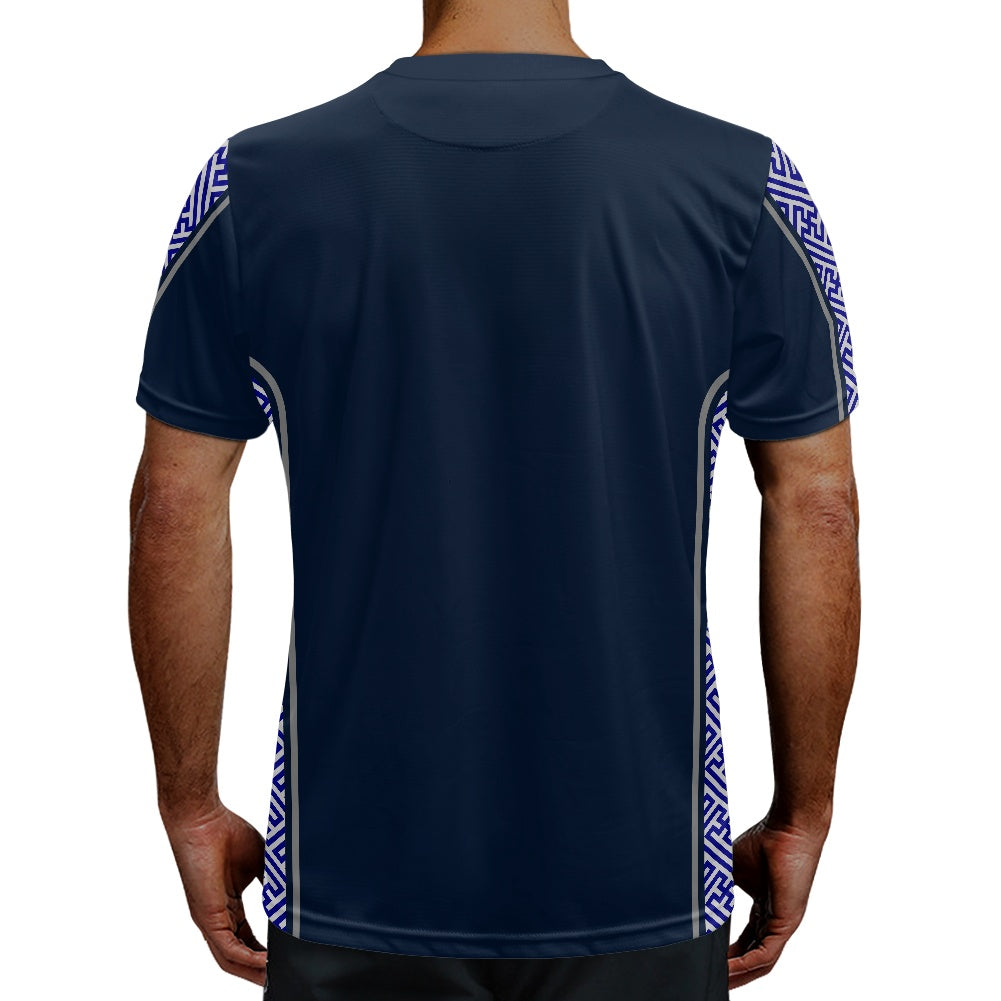 Japanese Wagara - Blue Sayagata Strip - Football Shirt