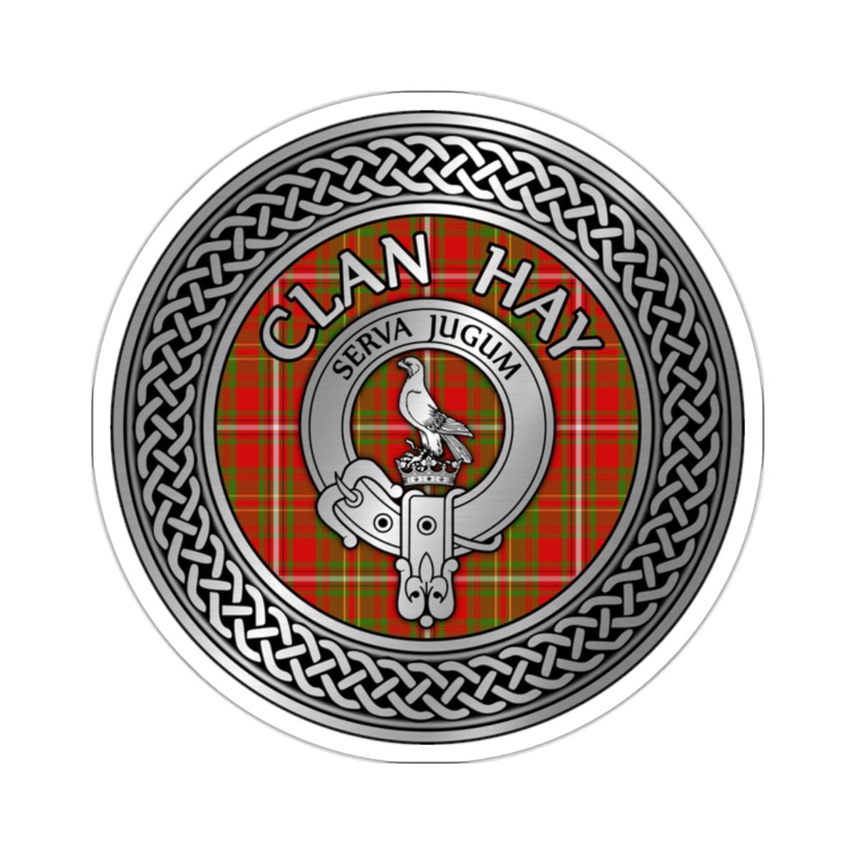 Clan Hay Crest & Tartan Knot Kiss-Cut Stickers