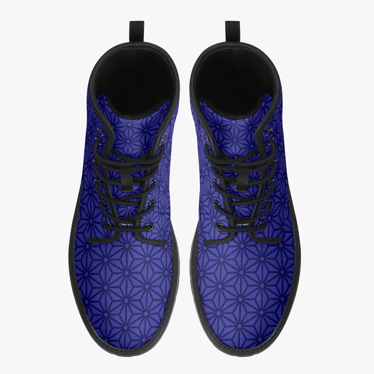 Japanese Wagara - Asoha Blue - PU Leather Boots