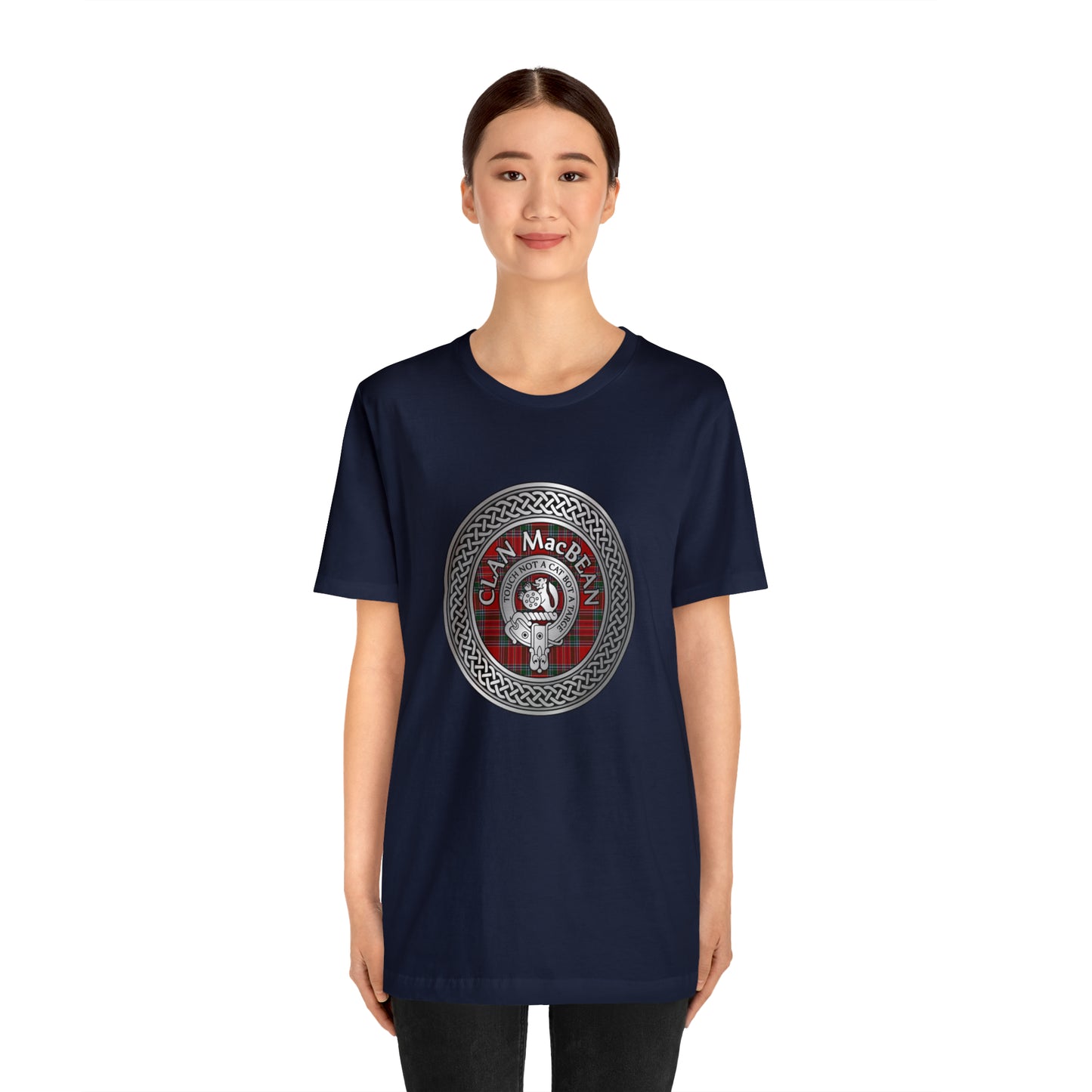 Clan MacBean Crest & Tartan Knot | Unisex T-Shirt