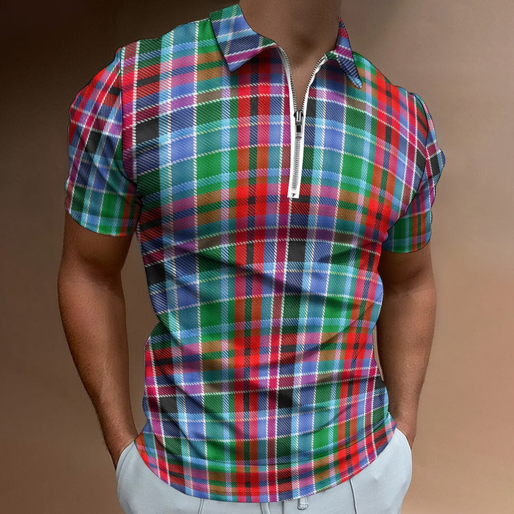 Clan Gordon Red Tartan Short sleeve polo shirt