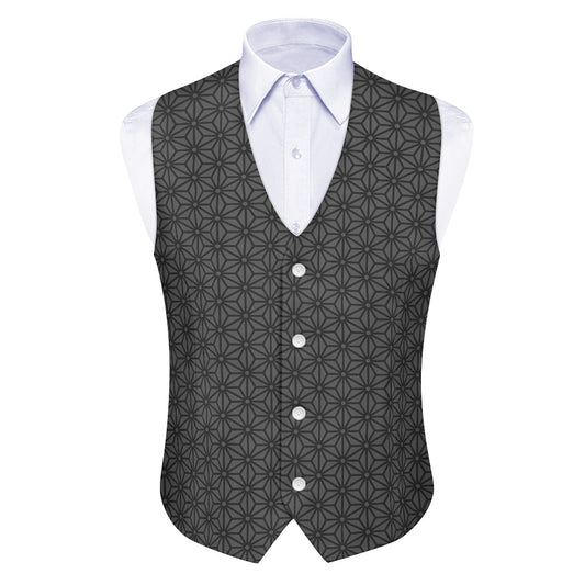 Wagara - Asanoha Grey Suit vest jacket