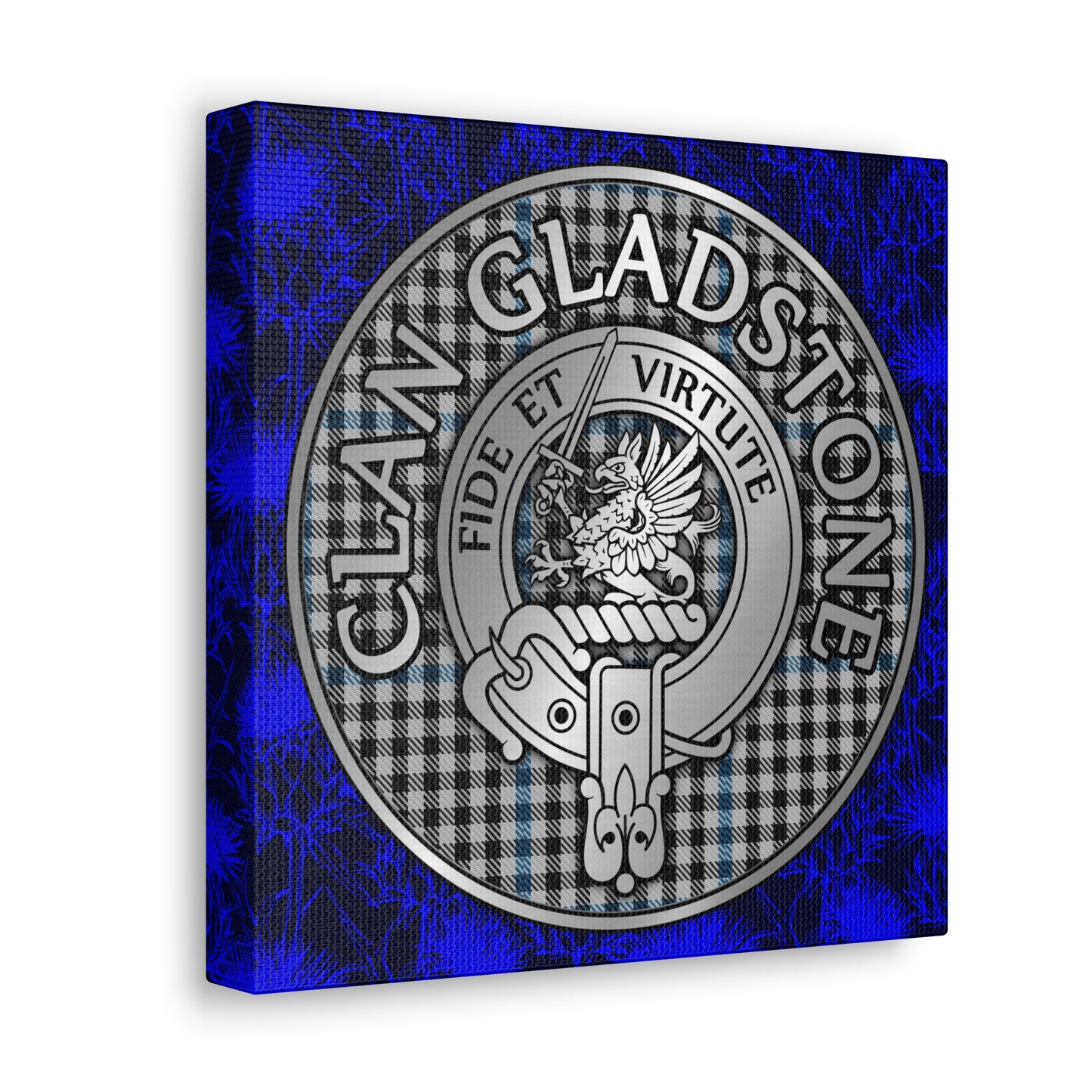 Clan Gladstone Crest & Tartan Canvas Gallery Wraps