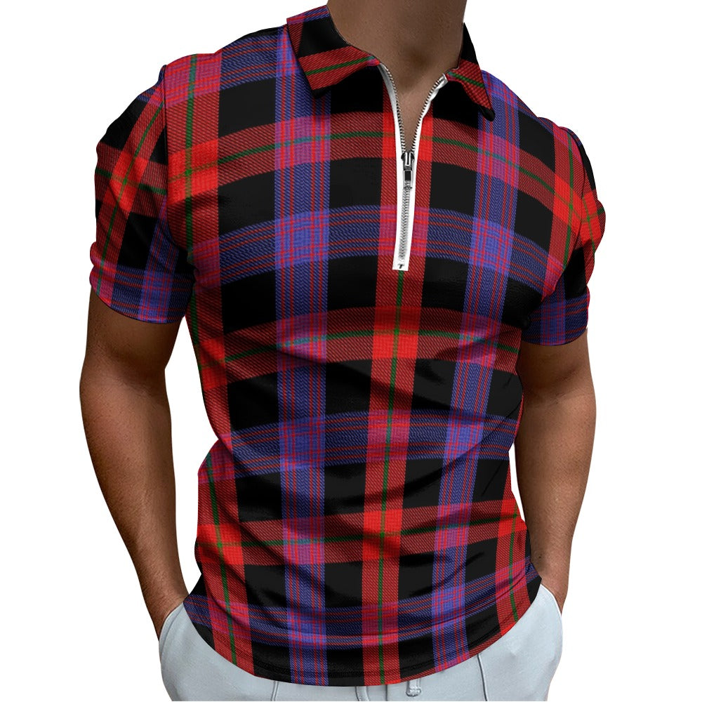 Clan Brown Tartan Short sleeve polo shirt