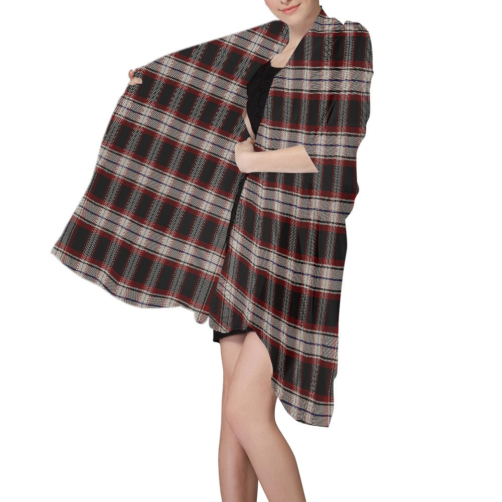 Breizh | Breton | Bretagne Bro-Wened Tartan Chiffon Scarf