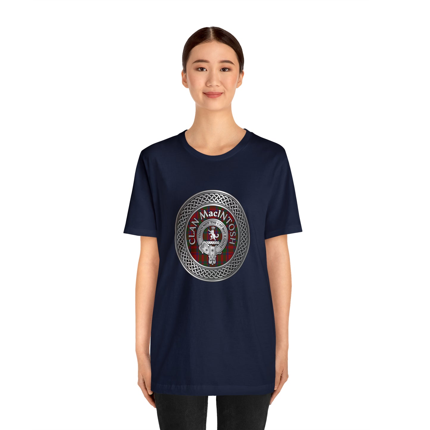 Clan MacIntosh Crest & Tartan Knot | Unisex T-Shirt