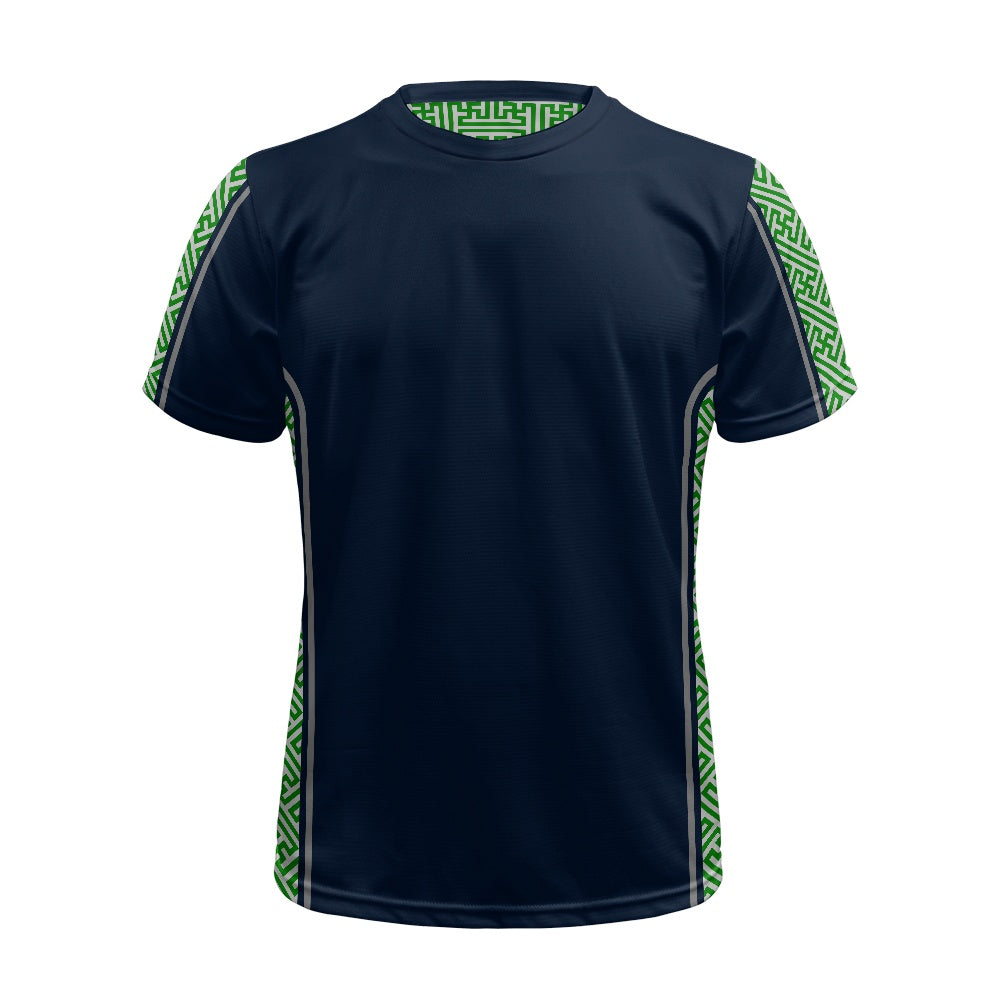 Japanese Wagara - Green Sayagata Strip - Football Shirt